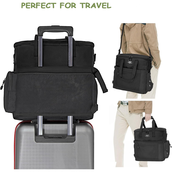 Сумка для собак Wolt: переносна сумка для подорожей з набором мисок та контейнерами (чорна)