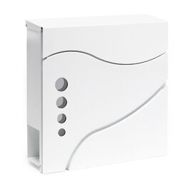 Поштовий ящик Wiltec Designer V24 антрацит/нержавіюча сталь, 370x105x370 мм, настінний, з замком, вікном та газетницею