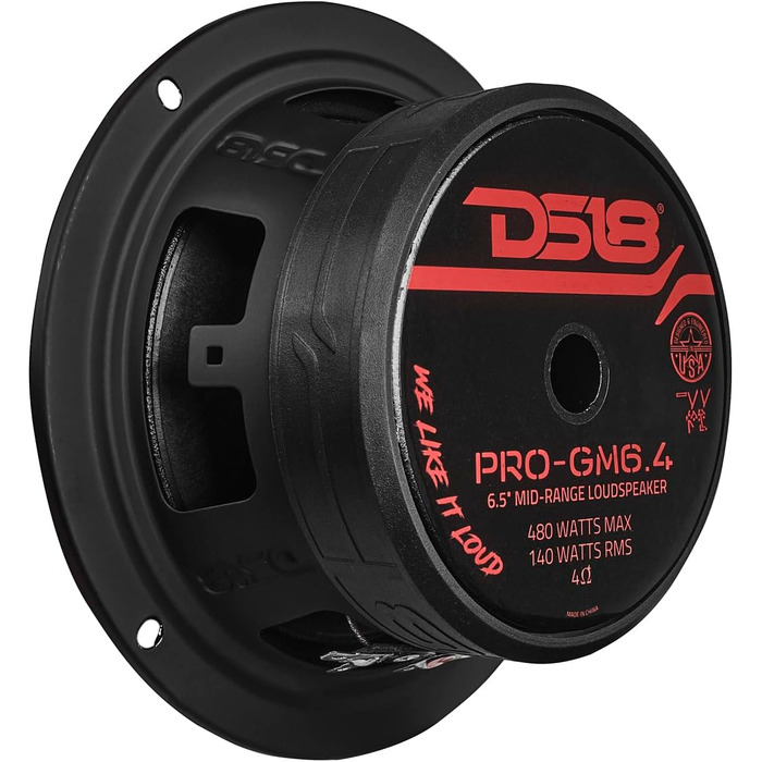 Автомобільний динамік DS18 PRO-GM6.4 16,5 см, середньочастотний, 480 Вт, 4 Ом, чорний сталевий кошик, для авто і вантажівок, якісний дверний аудіо динамік, 6.5 дюйма