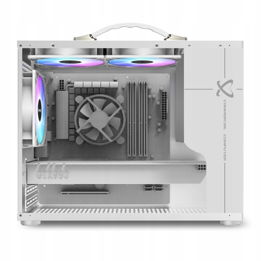 Корпус для комп'ютера Cube Case Micro-ATX, загартоване скло, RGB, білий