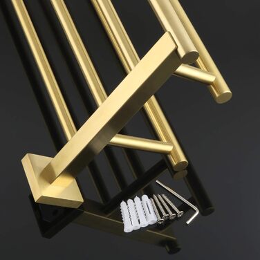 Тримач для рушників SAYAYO на стіну, з полицею, з нержавіючої сталі, 50 см (золотий)