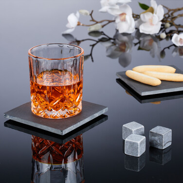 Relaxdays Slate Coasters, 10-Piece Set