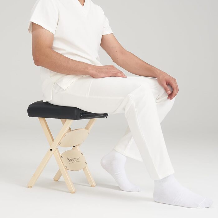 Складаний масажний табурет Master Massage America, чорний, для масажного столу