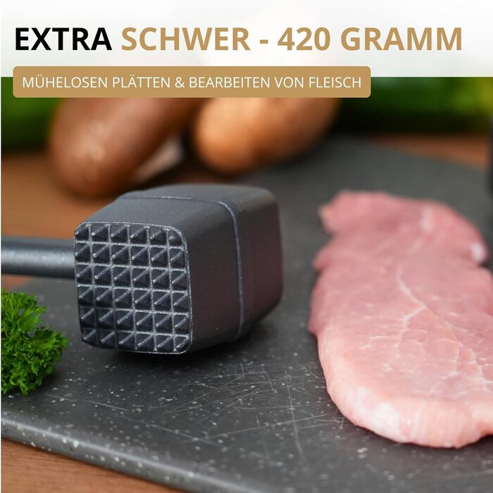 Молоток для м'яса Westmark Robusto-spezial Black Edition, алюміній, 21.5 см, сріблястий