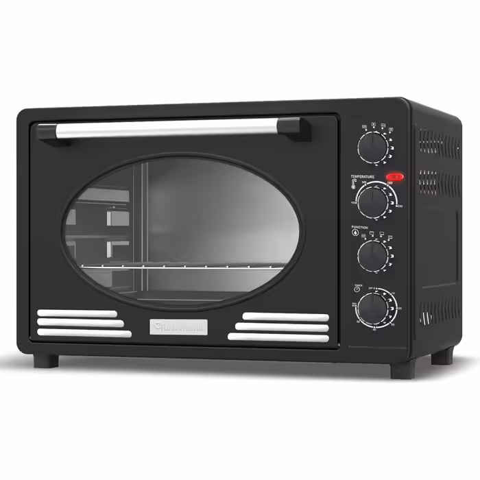 Turbotronic Retro Mini Oven with Convection 45L black, red, blue, beige 2000W, Mini Oven, Pizza Oven, Grill