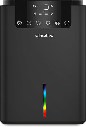 Електричний осушувач повітря Climative ION 12L/24h з Wi-Fi та очищувачем повітря для дому, квартири, ванної кімнати. Захист від вологи та плісняви до 20 м². Чорний Luxe 070
