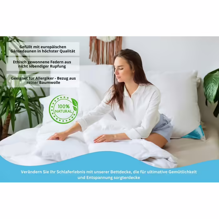Down Comforter Winter Blanket Extra Warm Down Blanket Down Quilted Blanket Goose Down 100% Natural, Öko-Tex Certified - 135x200 1600gr. 135x200 1600.0 grams