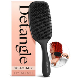 Щітка для локонів Lily England Lockenbürste: безболісне розчісування та укладка для волосся 3c-4c, золото (чорний)