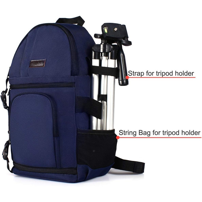 MOSISO Сумка на плічо для камери, DSLR/SLR/Беззеркальна фотокамера, ударостійкий фоторюкзак з тримачем для штатива, знімні модульні вставки, сумісний з Canon/Nikon/Sony/Fuji, темно-синій