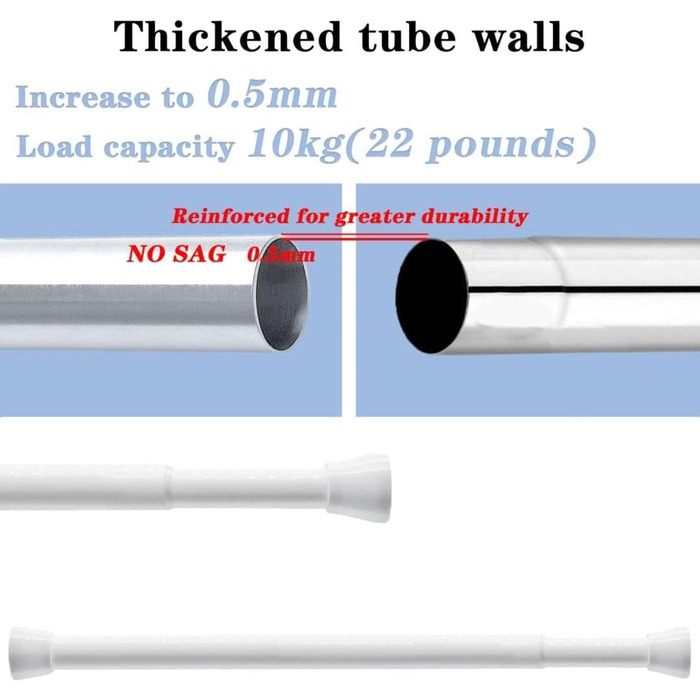 Держак для душу без свердління, штанга для душу з нержавіючої сталі, регульована, 85-160 см, чорний