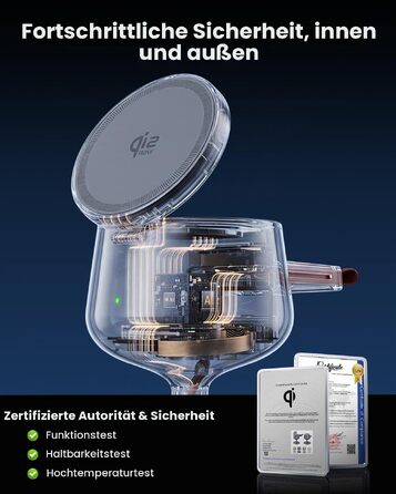 Бездротова зарядна станція 3-в-1 GEEKERA Qi2.2 25W для Apple: MagSafe зарядний пристрій для iPhone 17/16/12, Apple Watch та AirPods, адаптер GaN 45W, Phantom Grey