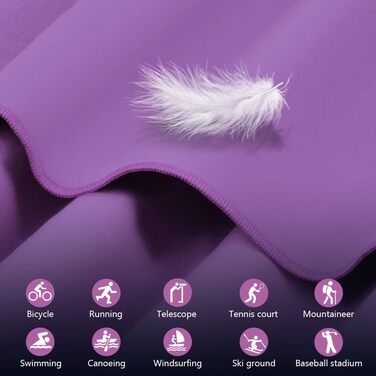 Рушник з мікрофібри Flintronic, 200x100 см: великий, швидковисихаючий, для спорту, подорожей, пляжу, сауни (фіолетовий)