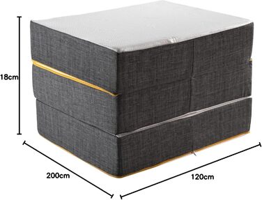 Складаний матрац Comfy Line 120x200 см, ортопедичний, для кемпінгу, гостей, підлоги, пінополіуретан