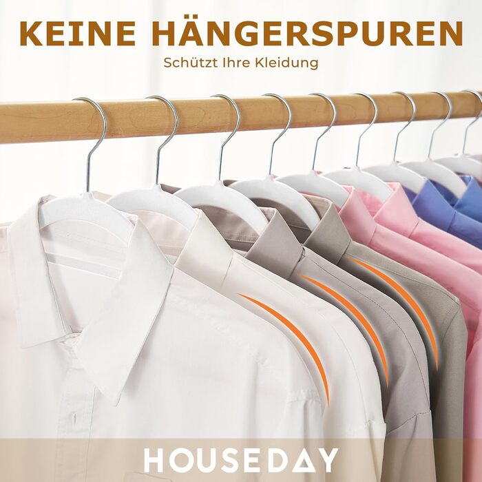 Набір вешалок для одягу House Day, 30 шт., велюрові, преміум-якість, обертаються на 360°, для сорочок, костюмів, светрів, штанів