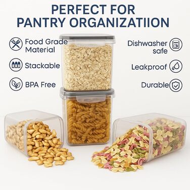 Набір контейнерів для зберігання продуктів з кришкою, 24 шт. BPA-free, великі кухонні контейнери, органайзер для борошна, цукру, круп, з ручкою та етикетками