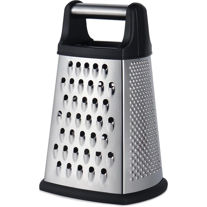 Трока для сиру та овочів з нержавіючої сталі, 4 сторони, чорна