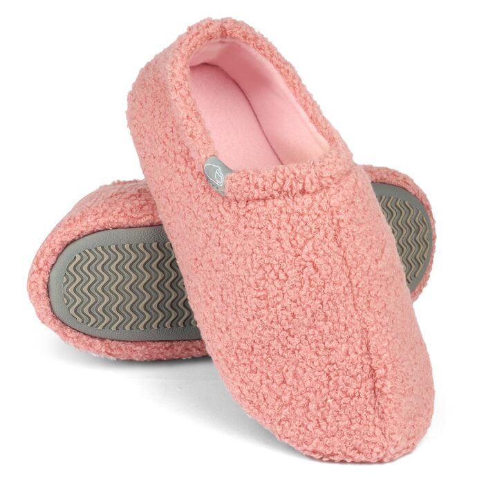 OFFCUP Теплі жіночі халапки-домашні тапочки з піни пам'яті, зимові, бавовняні, пухнасті, для дому та вулиці, рожеві, розміри 40-41