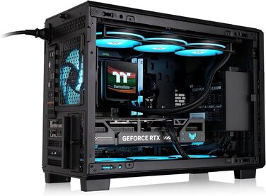 Корпус для ПК Thermaltake TR200 WS Micro-ATX/Mini-ITX, підтримка СРО 360мм, 7 вентиляторів 120мм, USB-C, чорний