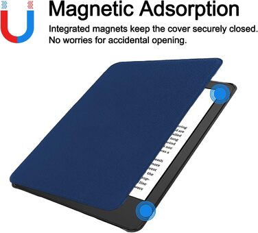 Чохол TOKILO для Kindle 6 (11-го покоління 2024/2022), м'який чохол з PU-шкіри з авто-ввімкненням/вимиканням, сумісний лише з Kindle 6