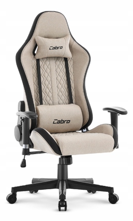 Ігрове крісло Cabro C508, тканинне, бежево-чорне