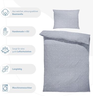 Комплект постільної білизни для дитячого ліжечка Kinderbettwäsche, 100x135 см, бавовна, Oeko-Tex, для хлопчика та дівчинки. Комплект: ковдра 100x135 см та наволочка 40x60 см.