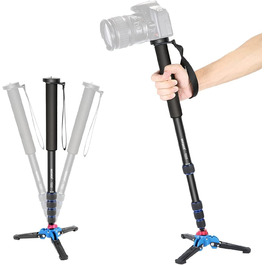 NEEWER Монопод 155 см для камери: легкий, портативний, з адаптерами 1/4' та 3/8' для DSLR та Camcorder, максимальне навантаження 8 кг