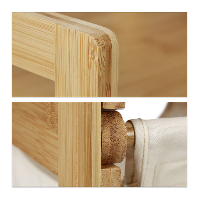 Relaxdays Bamboo Laundry Basket, Extendable