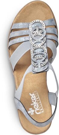 Босоніжки жіночі Rieker V38H8 на танкетці, блакитні, 41 EU