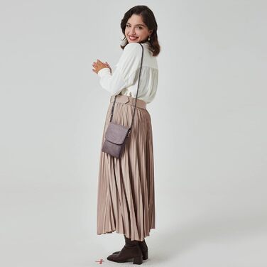 Сумка-клатч BOSTANTEN Klein через плече, сіра (A-11-lila) з PU шкіри для жінок, мобільна сумка з гаманцем