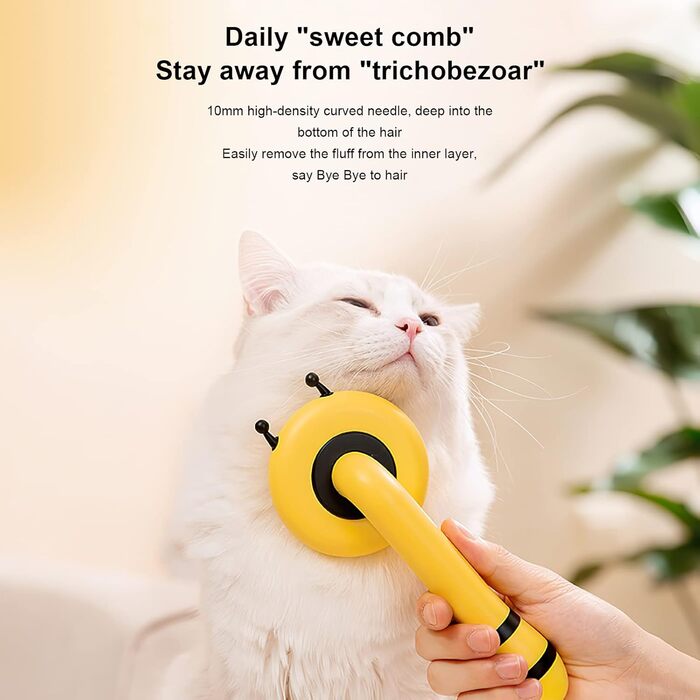 Бурштянна щітка для собак та котів: видаляє підшерсток, розплутує шерсть, масажує