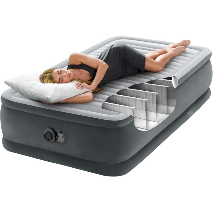 Надувне ліжко Intex Twin Comfort-Plush з Fiber-Tech RP, розмір: 99 x 191 x 46 см (64412ND)