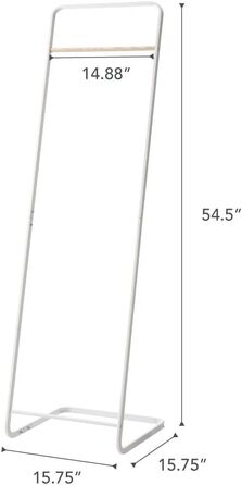 Yamazaki 7672 TOWER Wardrobe, Steel / Wood, minimalist, 40 x 40 x 140 cm (White)
