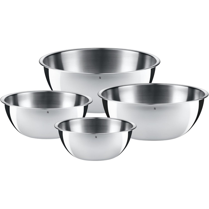 Набір кухонних мисок WMF Gourmet та Schneebesen Set: миски з нержавіючої сталі 0,75л - 2,75л, міксер для збивання, професійний кухонний набір