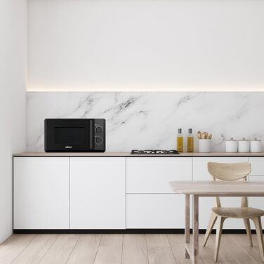 Мікрохвильова піч Nilson 20 літрів, чорний кришталь, NMW2700N, 700W, 5 програм, функція розморожування