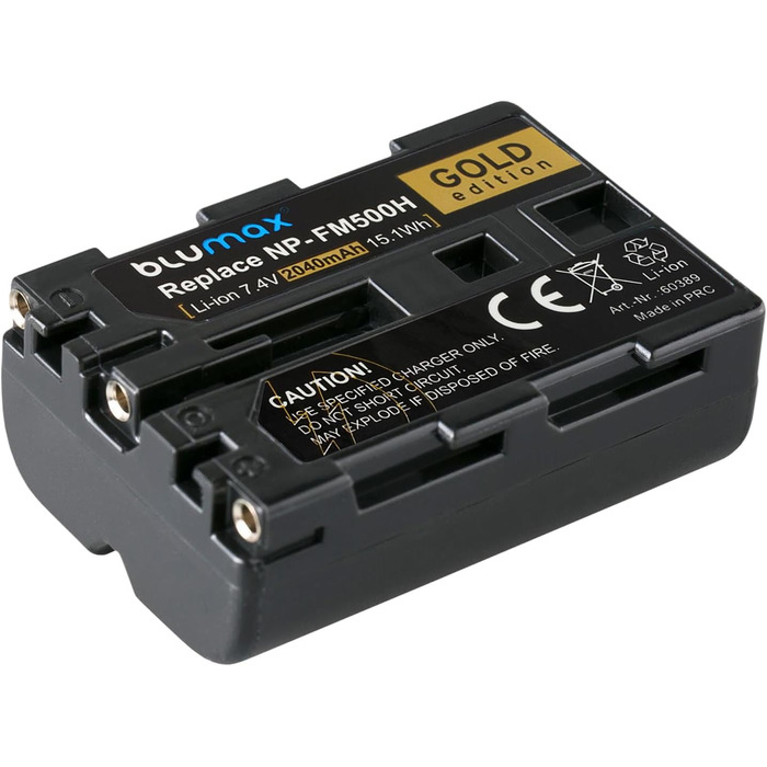 Акумулятор Blumax сумісний з Sony NP-FM500H 2040mAh + Зарядний пристрій для Sony Alpha (NP-FM500/NP-FM55H) - A77, A850, A900, A99 II