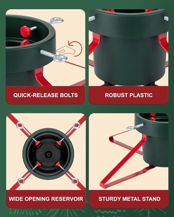 Підставка для ялинки з водою PUDO: міцна, для ялинок до 2,5м, зелений колір