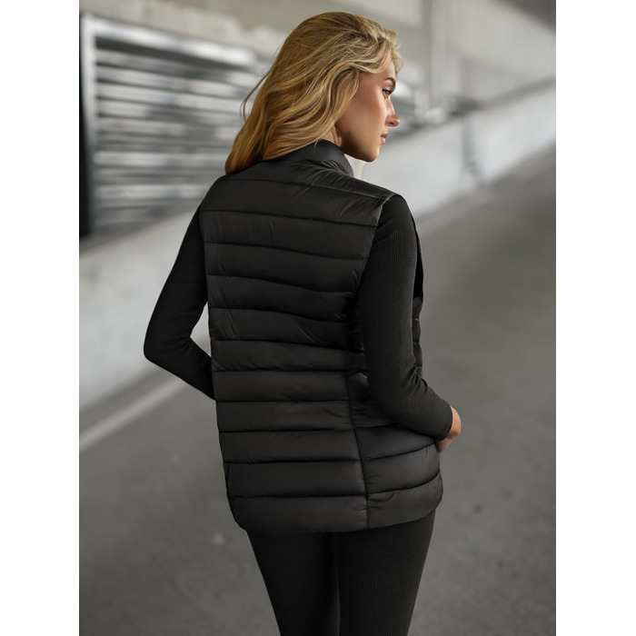 Жіноча степкова жилетка OZONEE з капюшоном, без рукавів, спортивна, тепла, для активного відпочинку, чорна (777/1765KA)