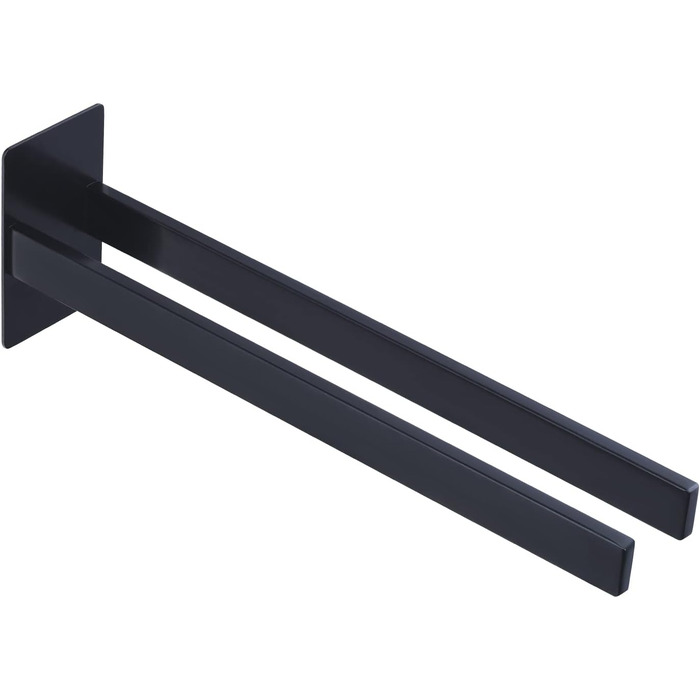 Тримач для рушників настінний з нержавіючої сталі, без свердління, подвійний, для ванної кімнати та кухні, срібний (чорний, двозахватний)