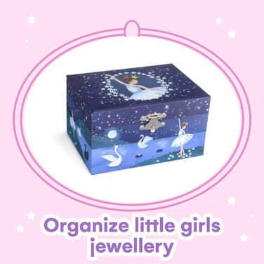 Шкатулка для дівчаток Jewelkeeper з музикою та обертовою балериною, блискучий дизайн - мелодія 