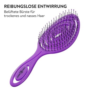 Щітка для волосся Chiara Ambra без заплутування - для жінок та чоловіків - розпушувач для кучерявого та довгого волосся - екологічна розпушувальна щітка, щітки для волосся - (слива)