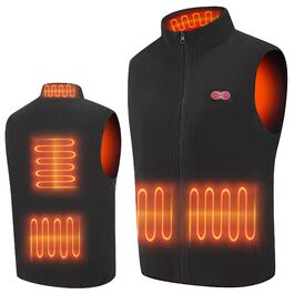 Тепла флісова жилетка для чоловіків з регулюванням 3 рівнів нагріву, 5 зон нагріву, чорна, XXL. Підходить для активного відпочинку: їзди на конях, катання на лижах, риболовлі. (Акумулятор не входить до комплекту)