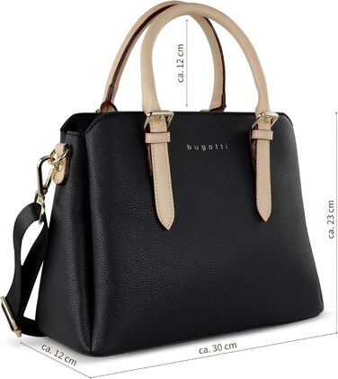 Сумка жіноча Bugatti Ella боулінг середнього розміру зі штучної шкіри, чорна