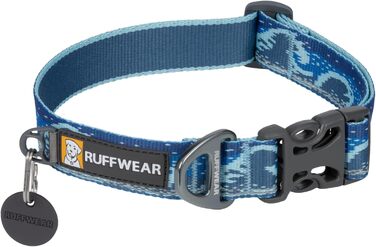 Нашийник для собак RUFFWEAR Crag, середній, з алюмінієвим кільцем V, регульований, 36-51 см, колір Midnight Wave