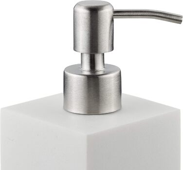 Дозатор для мила Relaxdays 300 мл, наповнюваний, для ванної/кухні, білий, з нержавіючою сталею