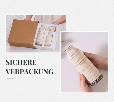 Керамічні вази 3 шт., сучасний мінімалізм, декор для дому, вази для сухоцвітів, вітальня, бежевий