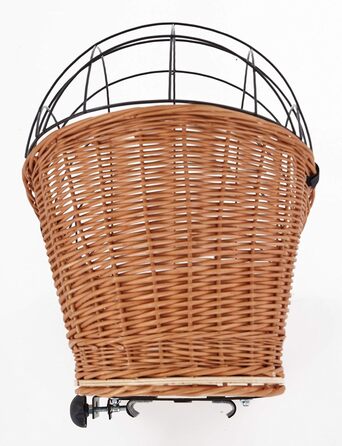 Корзина для велосипеда Tigana для собак, плетіння з лози, 56 x 36 см, з металевою сіткою, заднє кріплення (XL без подушки)