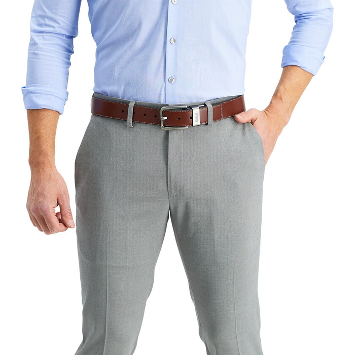 Чоловічий реверсивний шкіряний ремінь Kenneth Cole REACTION чорного та коричневого кольорів