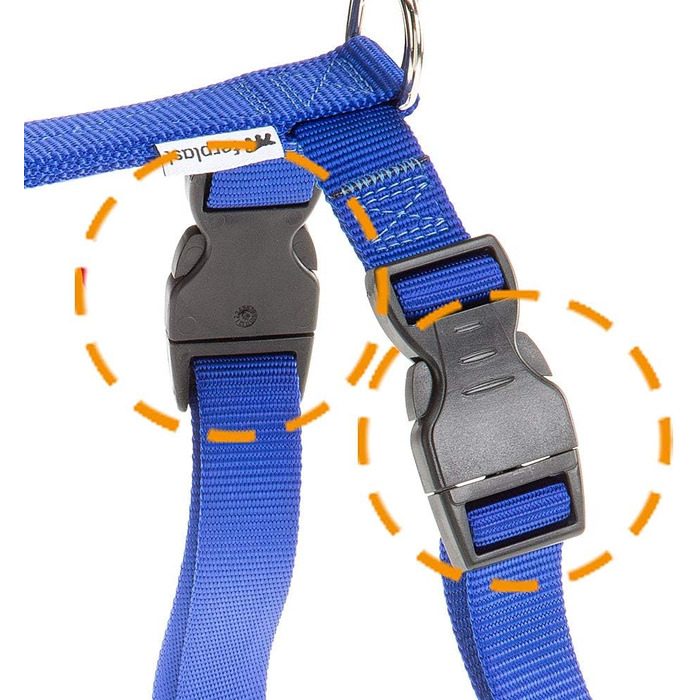 Шлейка для собак Ferplast Champion, великі породи, синій колір, регулювання в 3 точках, обхват грудей 78–120 см (XXL)