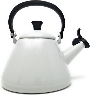 Le Creuset Kone Kettle with Whistle, Enameled Steel, 1.6 L, Azure, 40101022200000