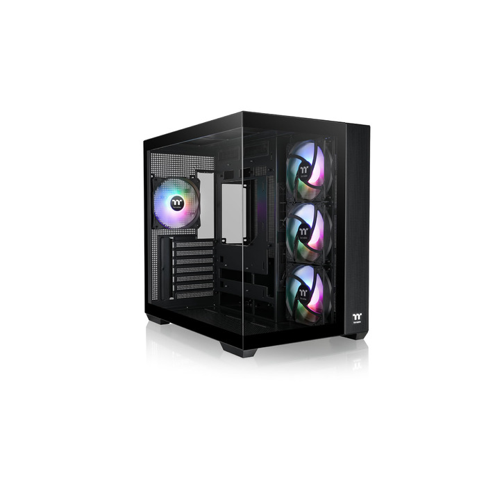 Корпус Thermaltake View 380 TG ARGB Mid-Tower ATX: Двокамерний, з прозорими панелями, 4 x 120mm ARGB вентилятори, USB-C, радіатор до 360mm, чорний